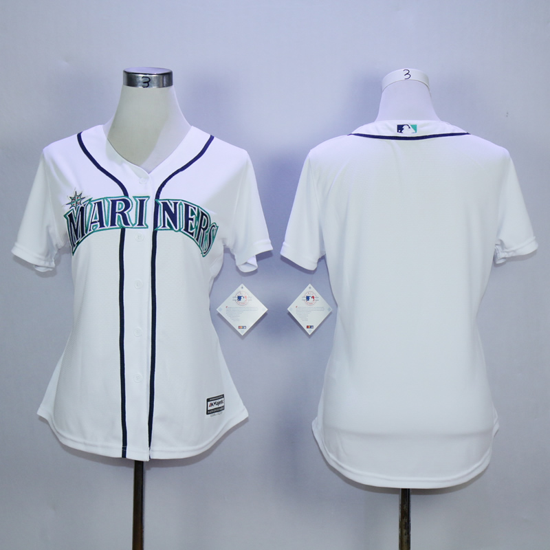 Women Seattle Mariners Blank White MLB Jerseys